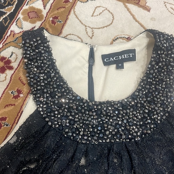 Cachet Black sparkly dress NWT size 12 - Picture 2 of 14